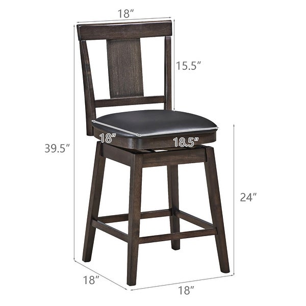 Classic Wooden Bar Stools Swivel Counter Height Bar Stool