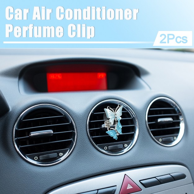 Unique Bargains Car Butterfly Shape Decorative Clips For Air Conditioner Vent 2 Pcs