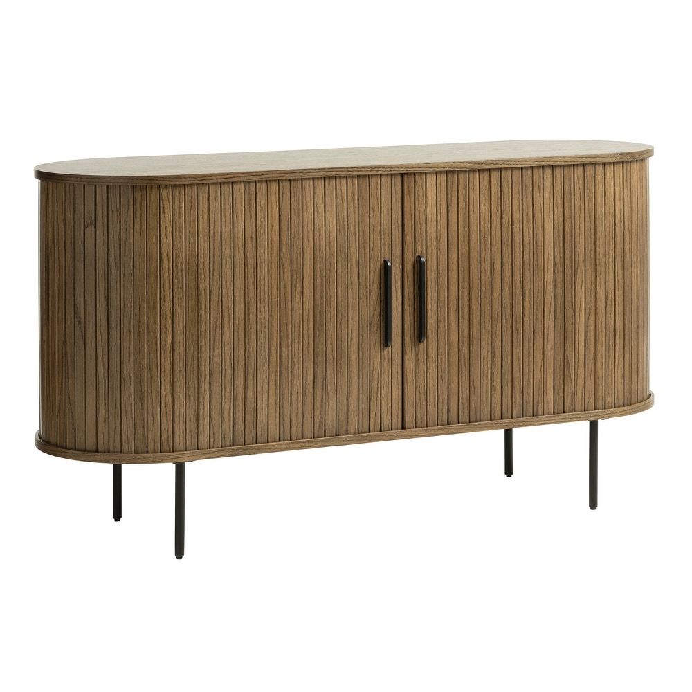 Rye Studio Nicola Mid Century Modern Rounded Sliding Door Sideboard 55\