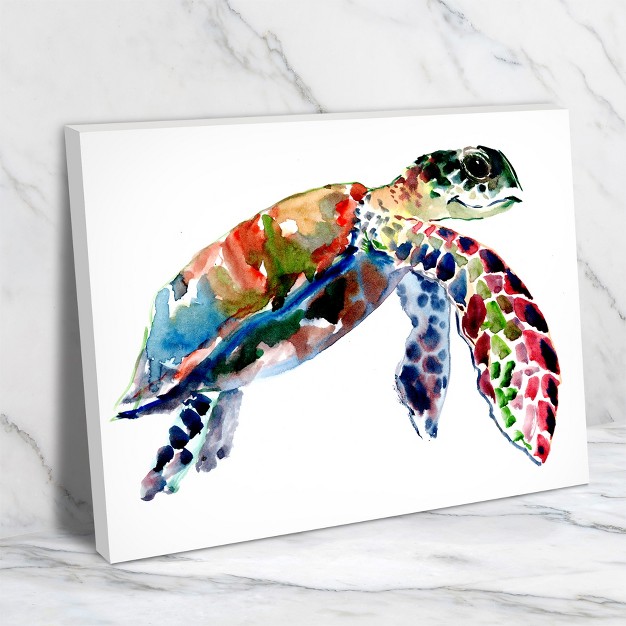 Americanflat Coastal Animal Sea Turtle Duet 2 By Suren Nersisyan Wrapped Canvas