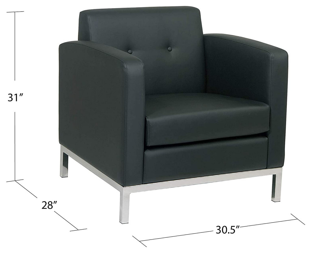 Contemporary Accent Chair  Comfortable Cushioned Seat With Curved Arms  Black   Contemporary   Armchairs And Accent Chairs   by Declusia  Houzz