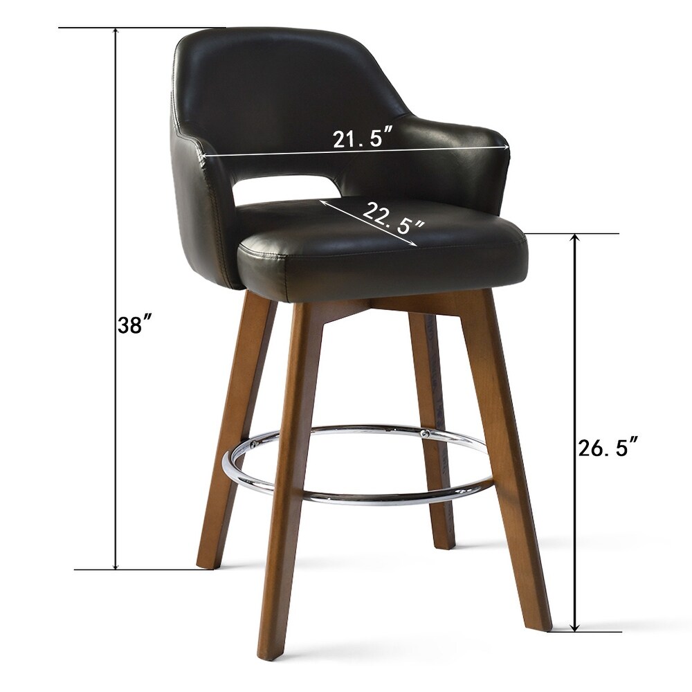 Faux Leather Swivel Contemporary Upholstered Counter Height Stools Fabric Single