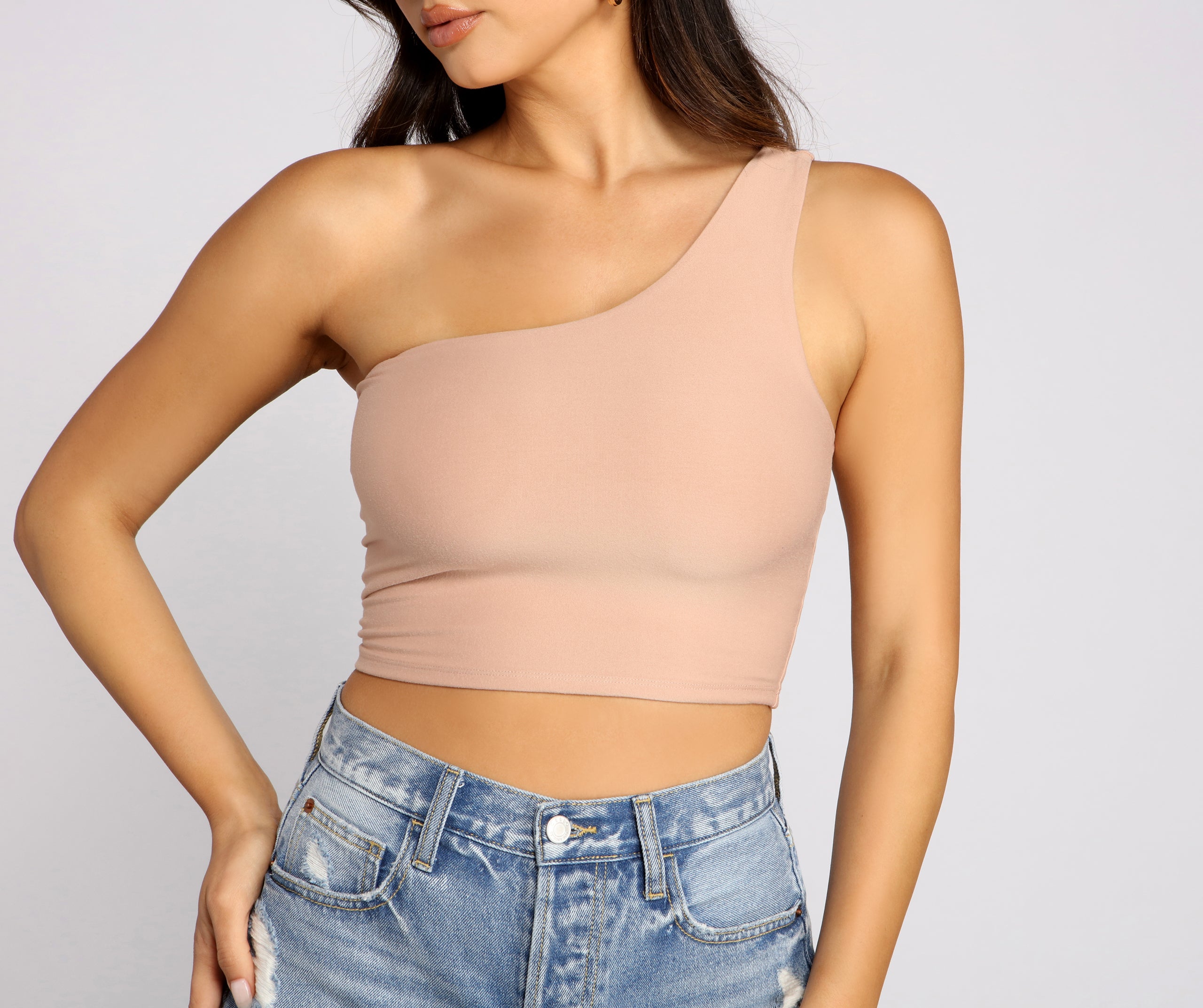 Sultry Style One-Shoulder Crop Top