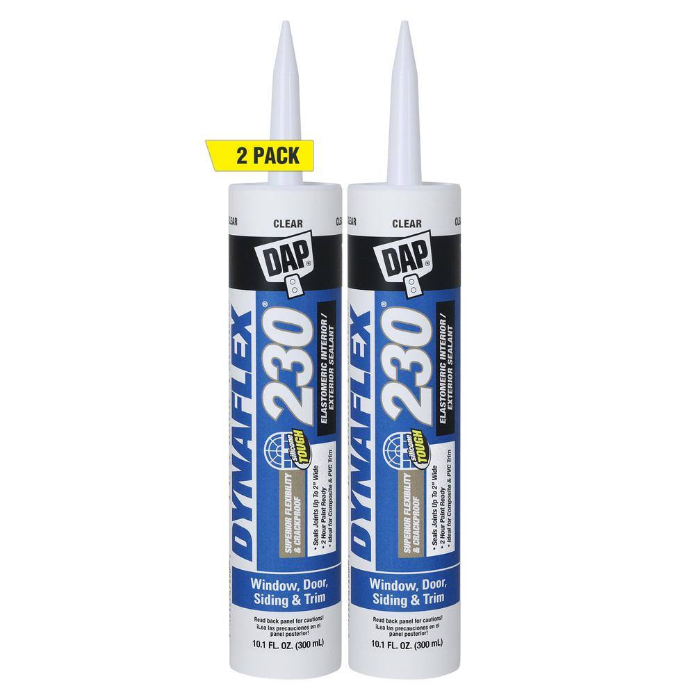 DAP Dynaflex 230 10.1 oz. Clear Premium ExteriorInterior Window Door and Trim Sealant (2-Pack) 7079818304