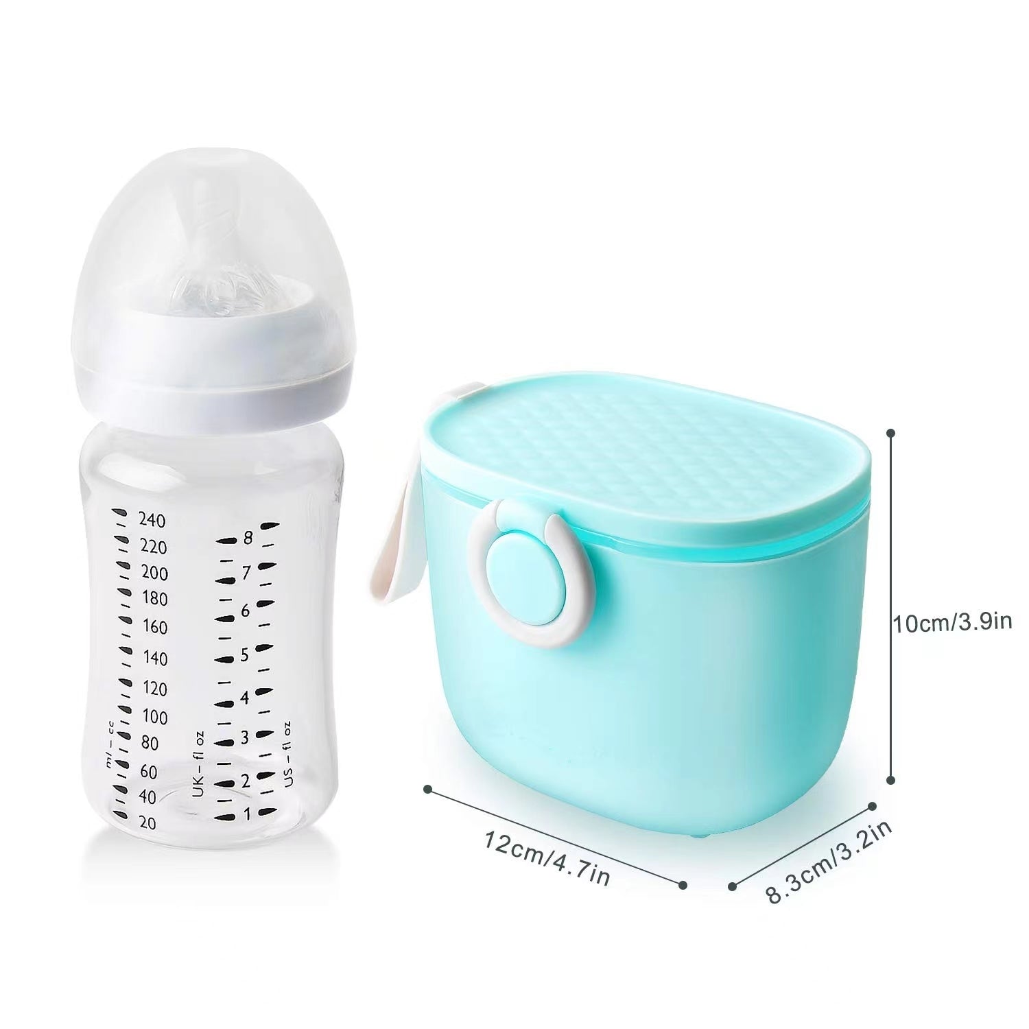 Baby Formula Dispenser with Scoop Portable 16oz Milk Powder Dispenser Container for Boys Girls Baby Travel Outdoor Activities, Blue