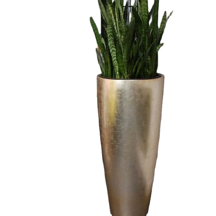 Low Price Gold Metal Planters for Garden Home Decorative Plant Custom Shape Flower Pot Luxury Floor Planter