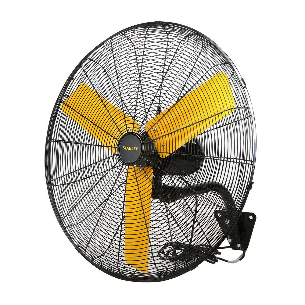 Stanley 24 in. Indoor Yellow High Velocity 3-Speed Switch On Wall Mount Fan ST-24W