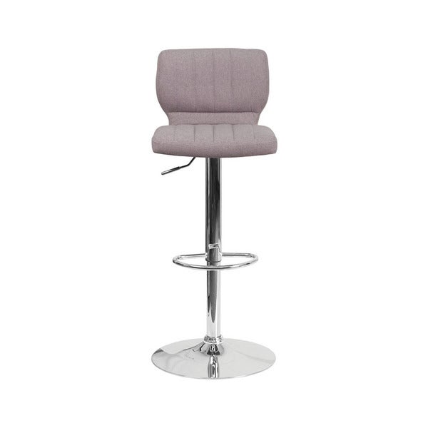 Offex Chrome/Fabric Height-adjustable Swivel Bar Stool