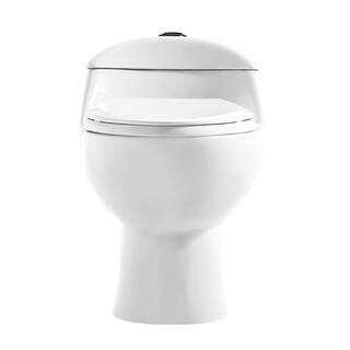 Swiss Madison Chateau 1-piece 1.11.6 GPF Dual Flush Elongated Toilet in Glossy White with Black Hardware Seat Included SM-1T803HB