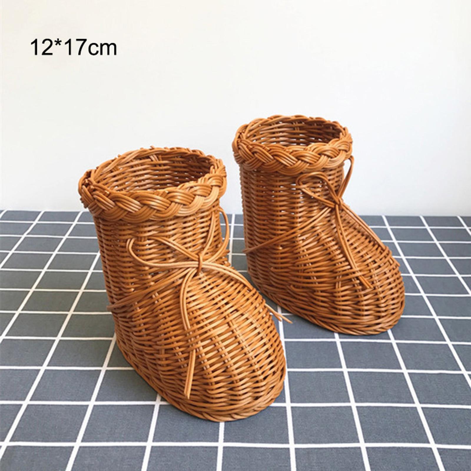 Animals Shape Handmade Woven Fruit Basket Food Organizer for Camping Picnic