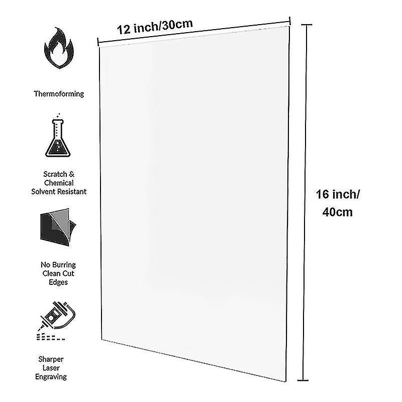 2 Pack Clear Acrylic Sheets 11.8 X 15.75 X 1/8 Inch (3mm)， Thin