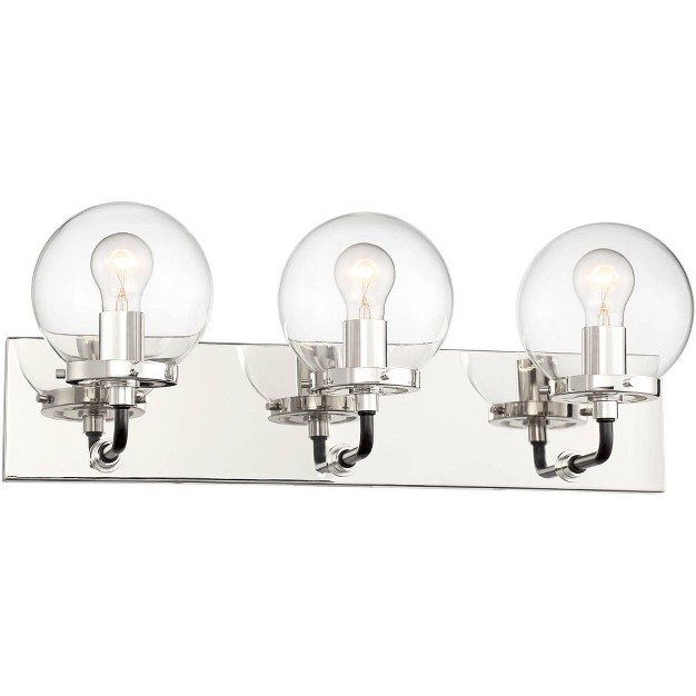 3 light Fixture Clear Glass Globe For Bedroom Bathroom Vanity Reading Home