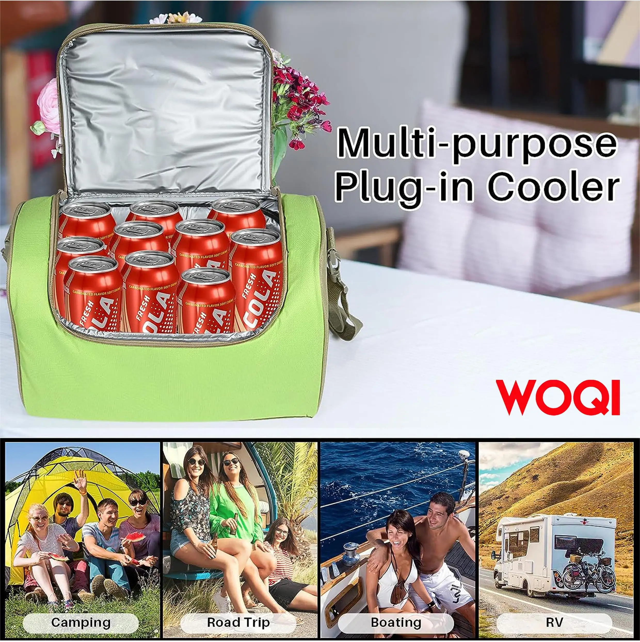 WOQI electric vehicle refrigeration bag  suitable for cars   RVs  and camping portable refrigeration bags