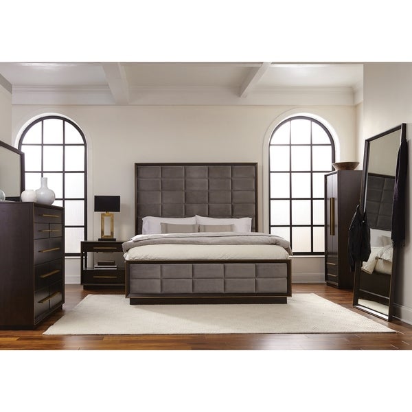 Modesto Smoked Peppercorn and Grey 6-piece Panel Bedroom Set - - 30781104