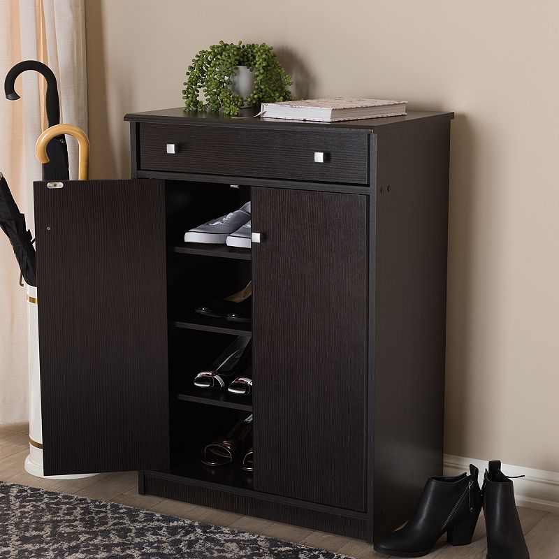 Baxton Studio Dariell Espresso Shoe Cabinet