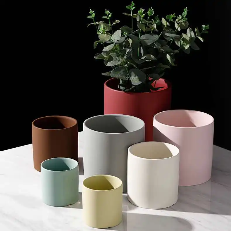 Home Garden  Decor Supplie Indoor Outdoor Succulent Plant Pots Matte Colorful  Ceramic Planter Flower Pots