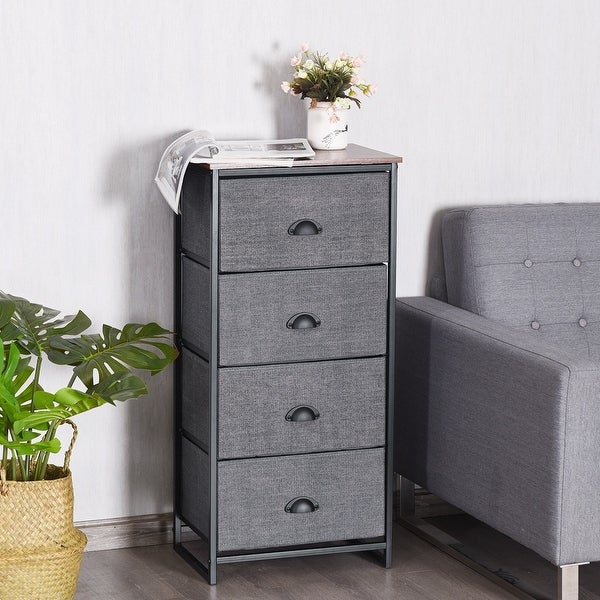 Chest Storage Tower Side Table Display Storage with 4 Drawers - 18