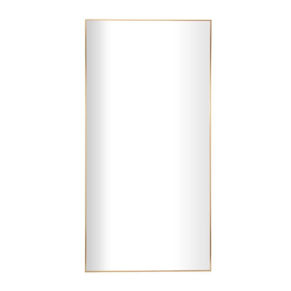 CosmoLiving by Cosmopolitan 79 in. x 40 in. Rectangle Framed Gold Wall Mirror with Thin Frame 042460