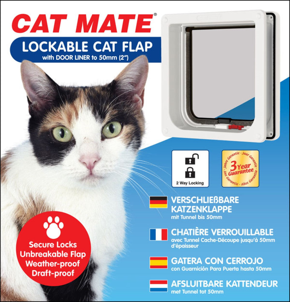 Cat Mate Locking Cat Door with 2