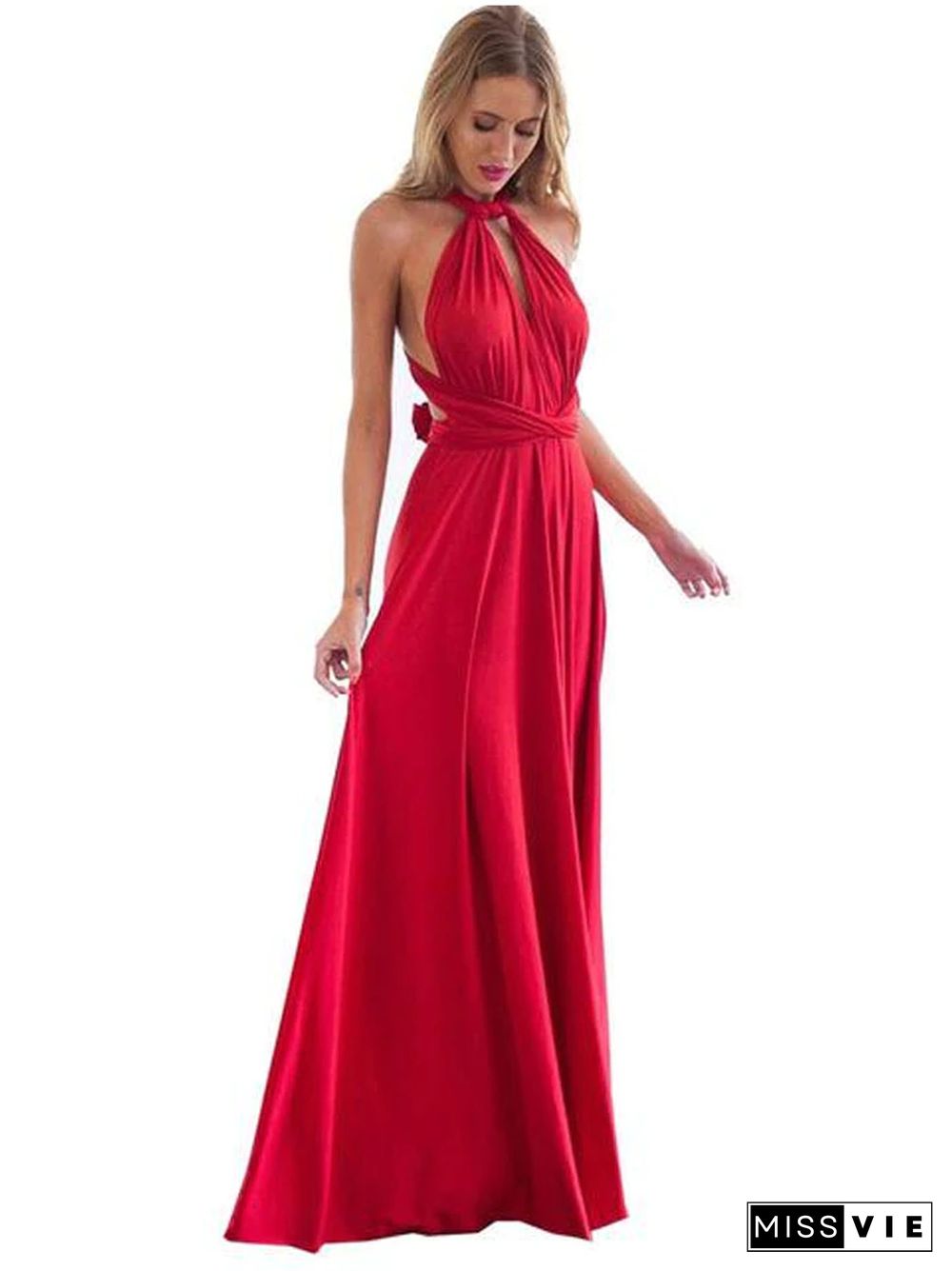 Women Wrap Convertible Boho Maxi Red Bandage Long Bridesmaids Infinity Dress