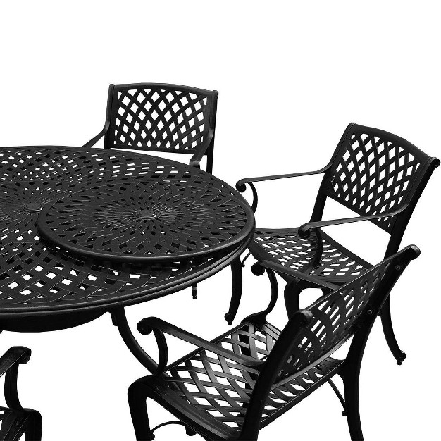 Ornate Mesh Aluminum Round Table amp Modern Chairs Black Oakland Living