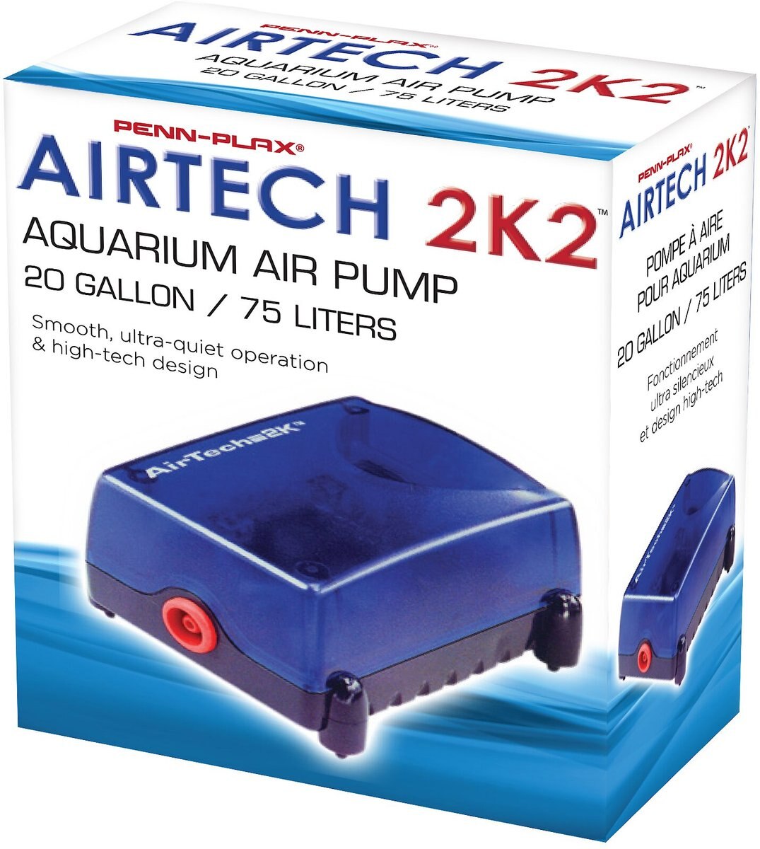 Penn-Plax Air-Tech 2K2 Aquarium Air Pump， 20-gal