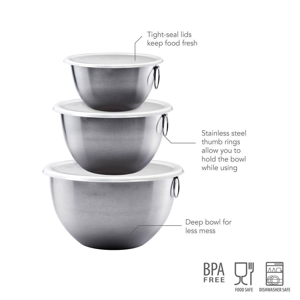 Tovolo 3-Piece Stainless Steel Mixing Bowl Set 81-1947C