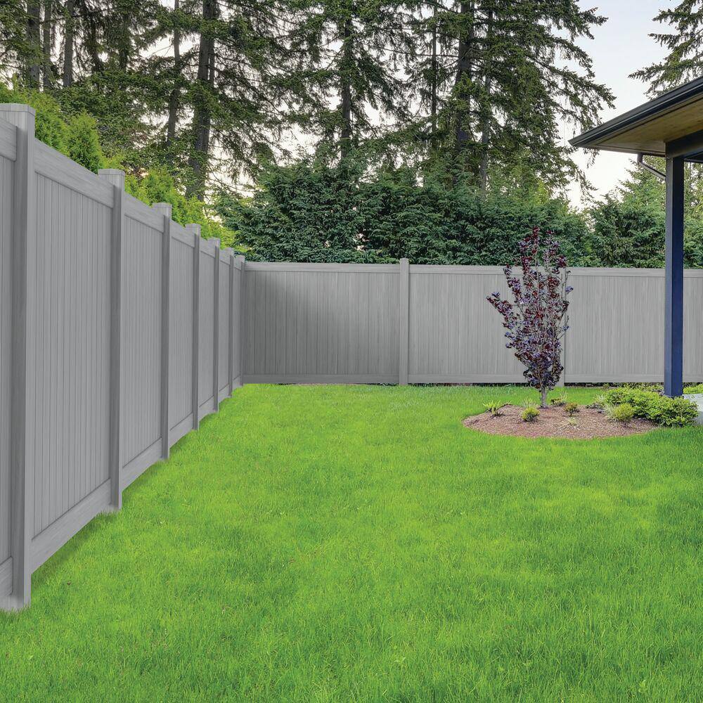 Barrette Outdoor Living Bryce 6 ft. x 8 ft. Driftwood Gray Vinyl Privacy Fence Panel 73025733