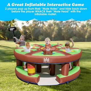 Costway Inflatable Whack-A-Mole Themed Castle for Kids Interactive Game With 480-Watt Blower NP10764US