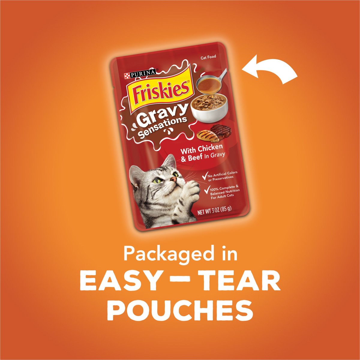 Friskies Gravy Sensations Poultry Favorites Cat Food Pouches