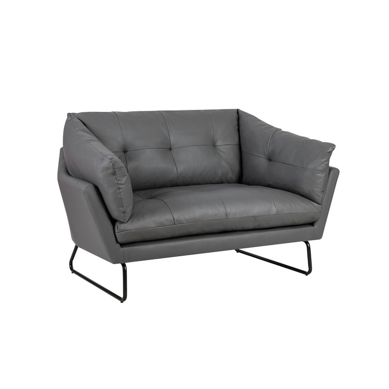 Karla PU Leather Contemporary Loveseat and Ottoman