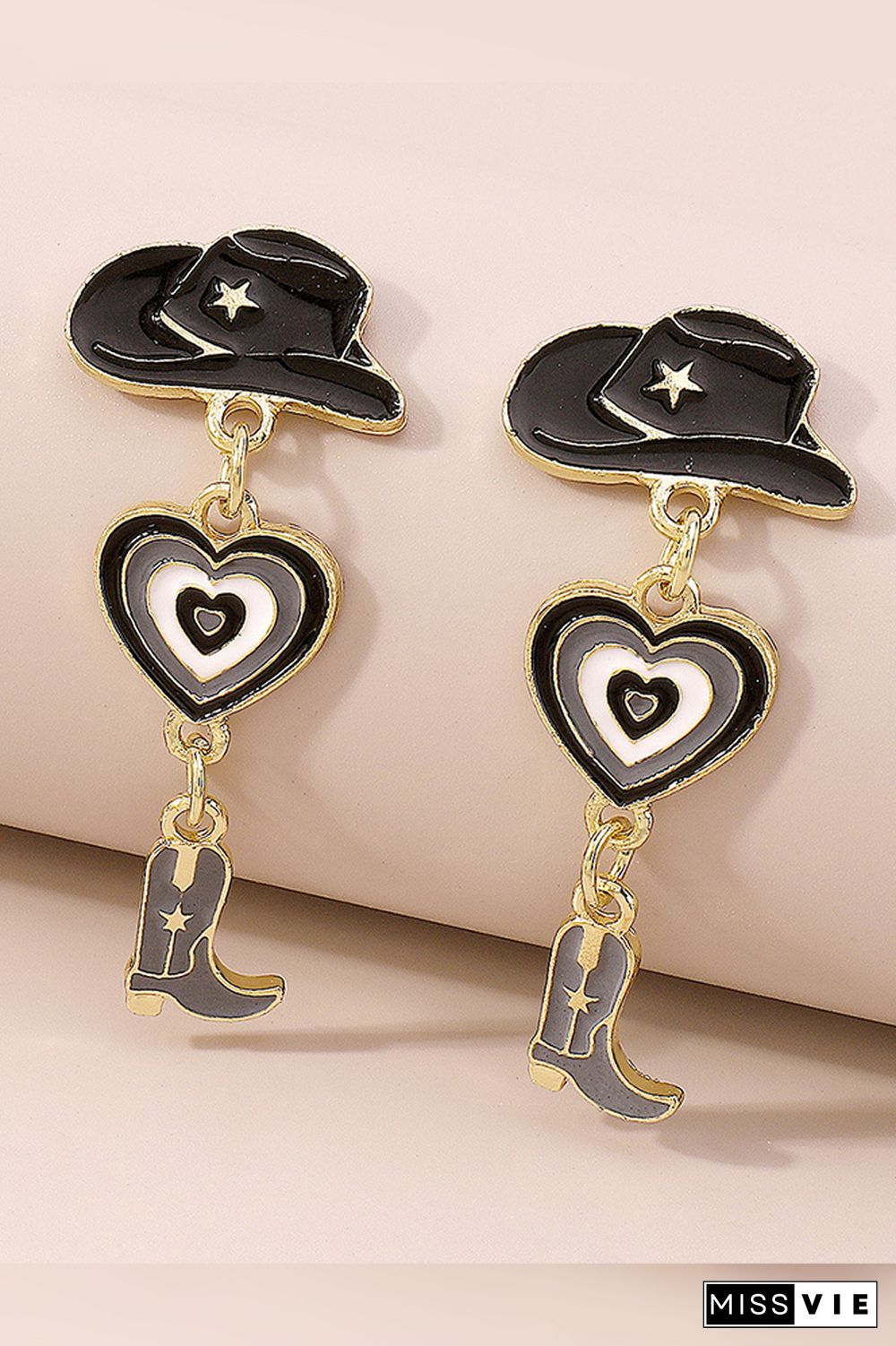 Alloy Heart and Boots Earrings MOQ 5pcs