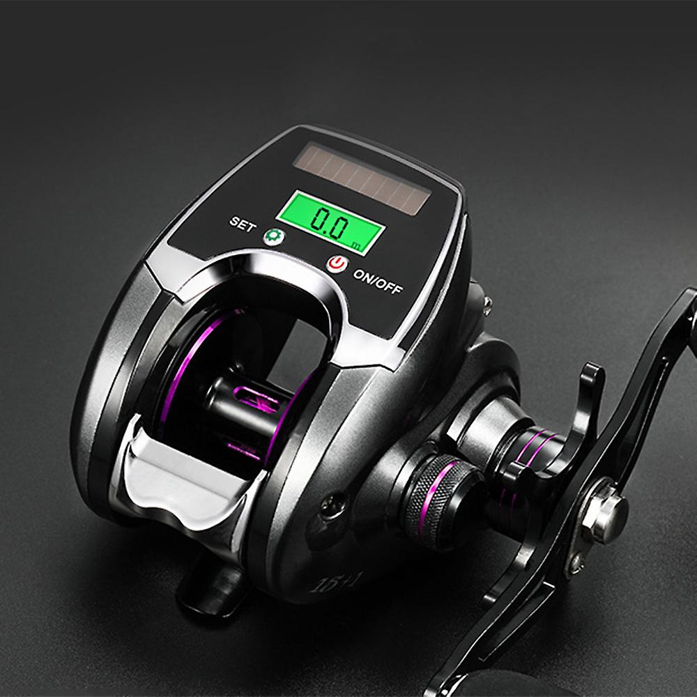 6+1bb 8.0:1 Ratio Digital Display Baitcasting Reel With Line Counter Sun Power Charging System High Speed Fishing Reel Tackle Accessories