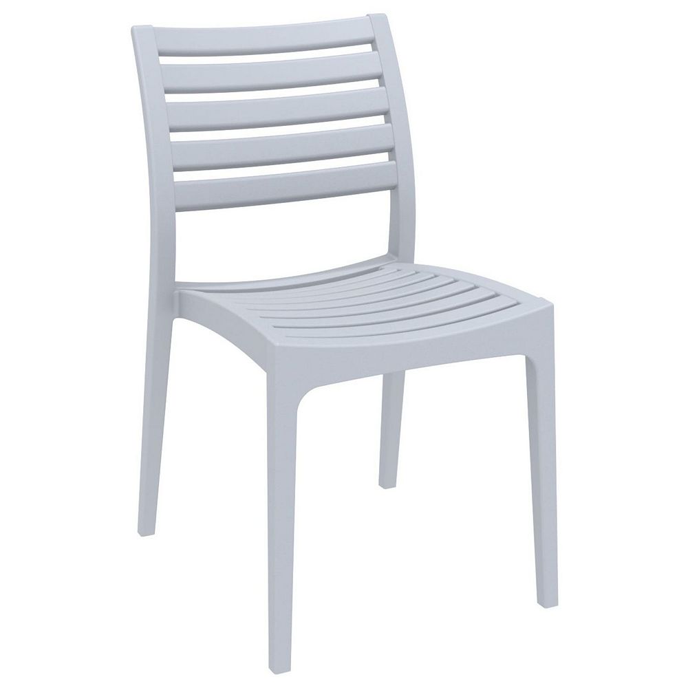 33 Silver Stackable Outdoor Patio Dining Chair