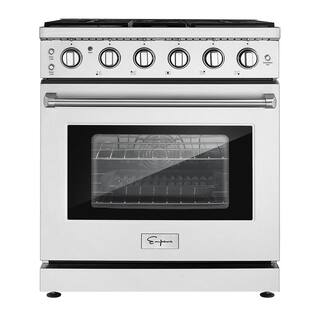 Empava 30 in. 4.5 cu. ft. Single Oven Freestanding Gas Range with 5 Burners in. Stainless Steel with Storage Drawer EMPV-30GR10