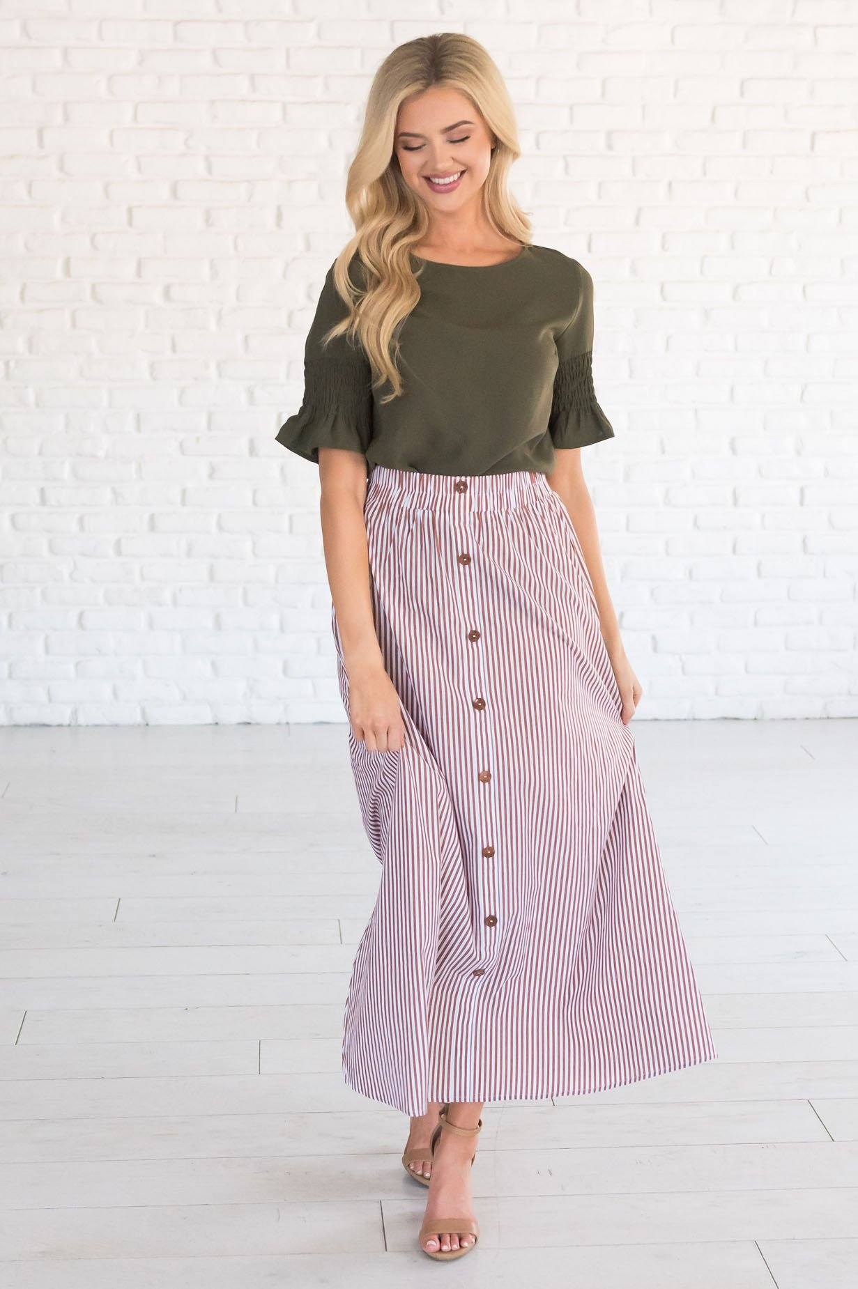 Fresh and Fun Aline Modest Maxi Skirt