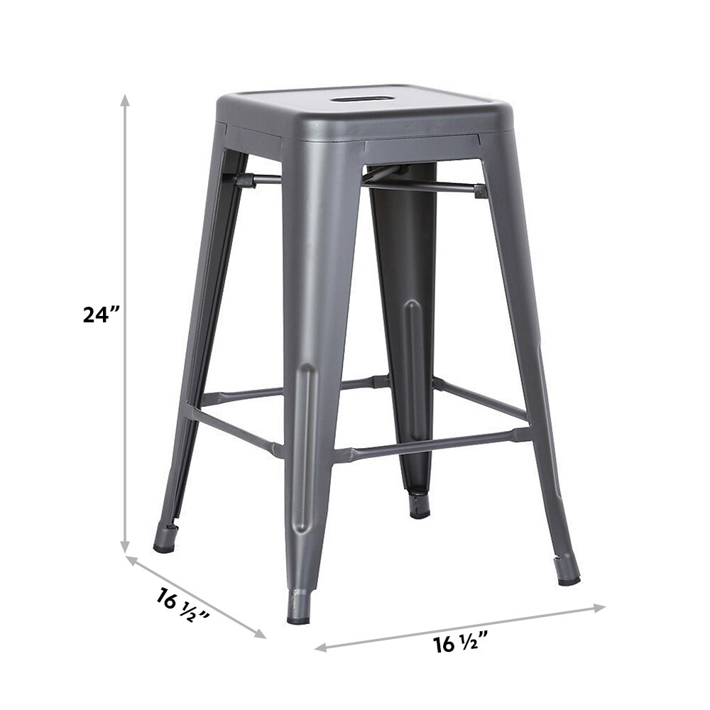 Maypex 24 inch Backless Metal Counter Stools (Set of 4)