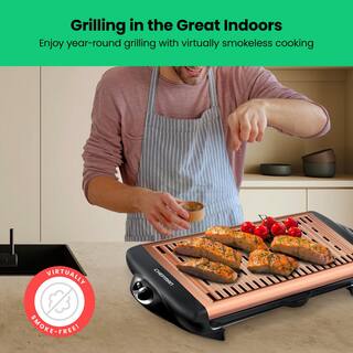 Chefman Electric Copper Smokeless Indoor Grill with Non-Stick Cooking Surface and Adjustable Temperature RJ23-SG-COPPER