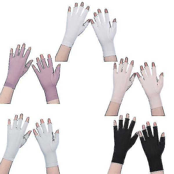 Women Gloves Summer Ladies Anti-uv Sunscreen Ice Silk Thin Gloves Mesh Breathable Driving Gloves