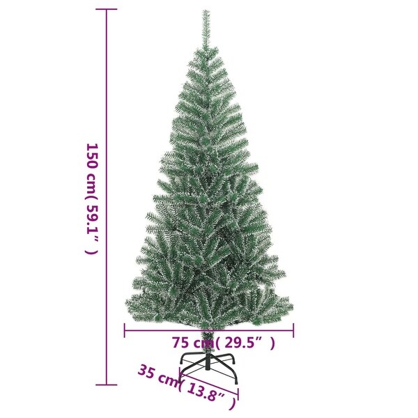 vidaXL Christmas Tree Garden Artificial Christmas Tree with Flocked Snow Green