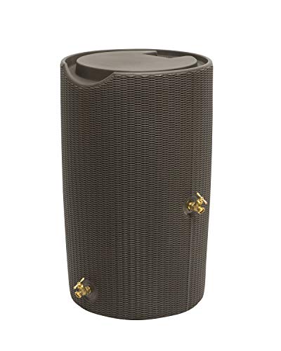 Good Ideas Impressions Bali 50 Gallon Flat Top Rain Saver - Dark Brown