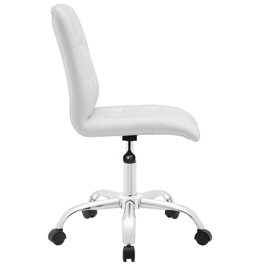 MODWAY 23.5 in. Width Standard White Faux Leather Task Chair with Swivel Seat EEI-1533-WHI