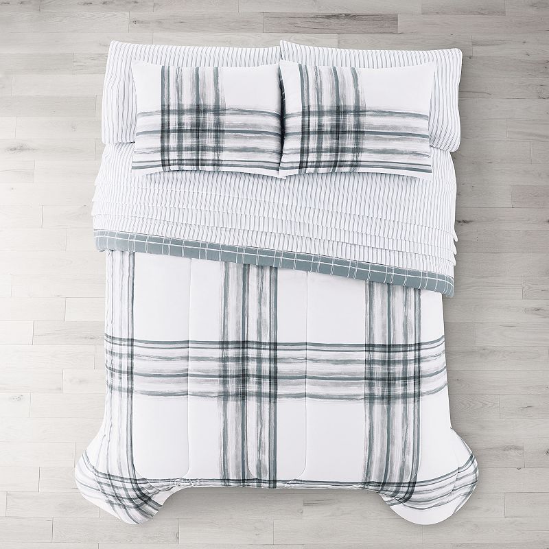 The Big One? Landon Plaid Reversible Comforter Set with Sheets