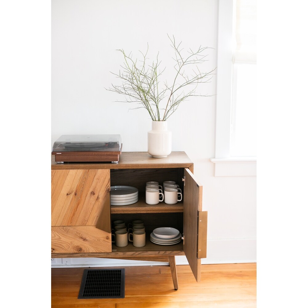 Aurelle Home Rustic Geometric Oak Sideboard