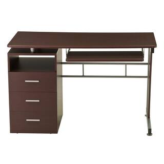 TECHNI MOBILI 48 in. Rectangular Chocolate 3 Drawer Computer Desk with Keyboard Tray RTA-3520-CH36