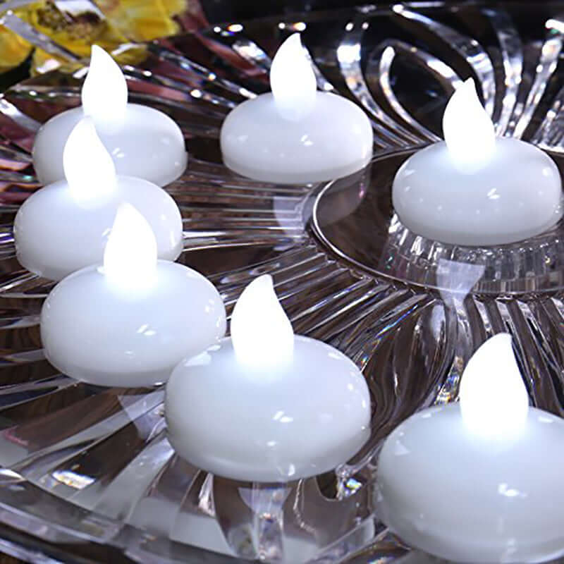 12 Pack White Flameless LED Floating Waterproof Tealight Candles