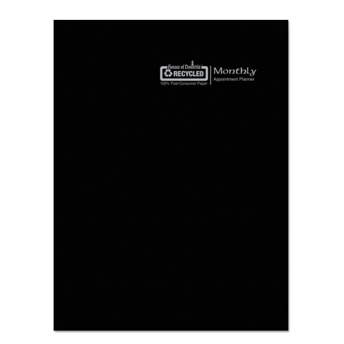 House of Doolittle Recycled Ruled Planner with Stitched Leatherette Cover， 11 x 8.5， Black， 2020-2022 (26002)