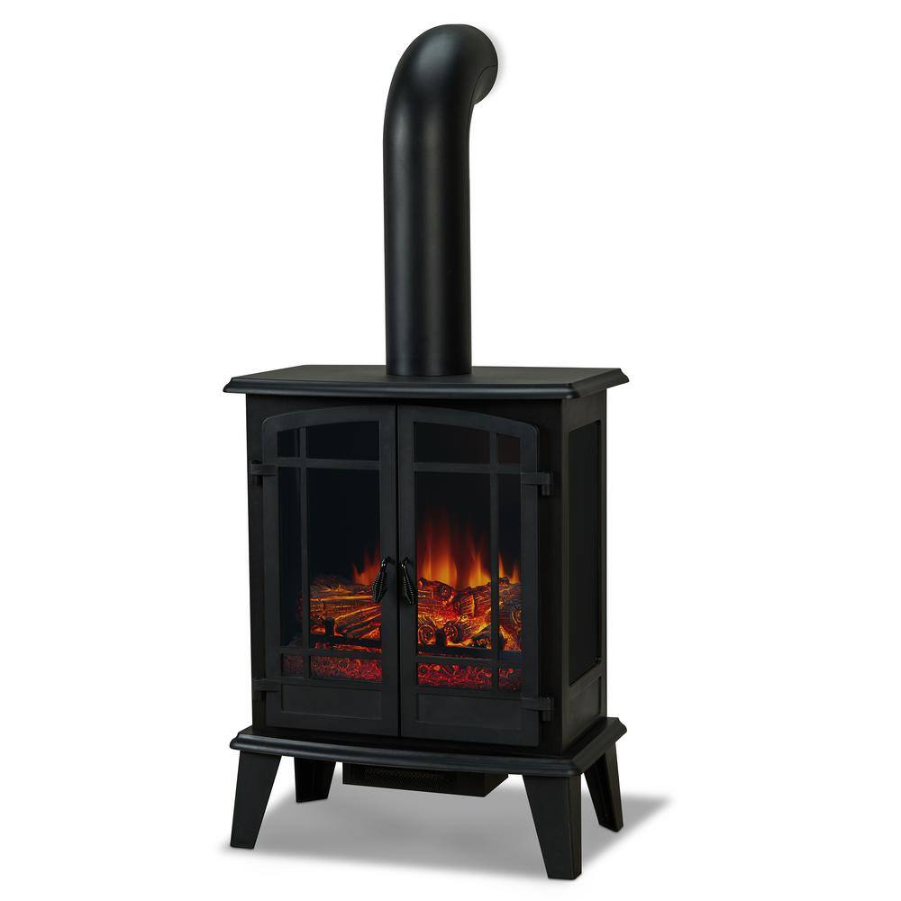 Real Flame Foster 25 in. Freestanding Iron Electric Fireplace in Black 5020E-BK