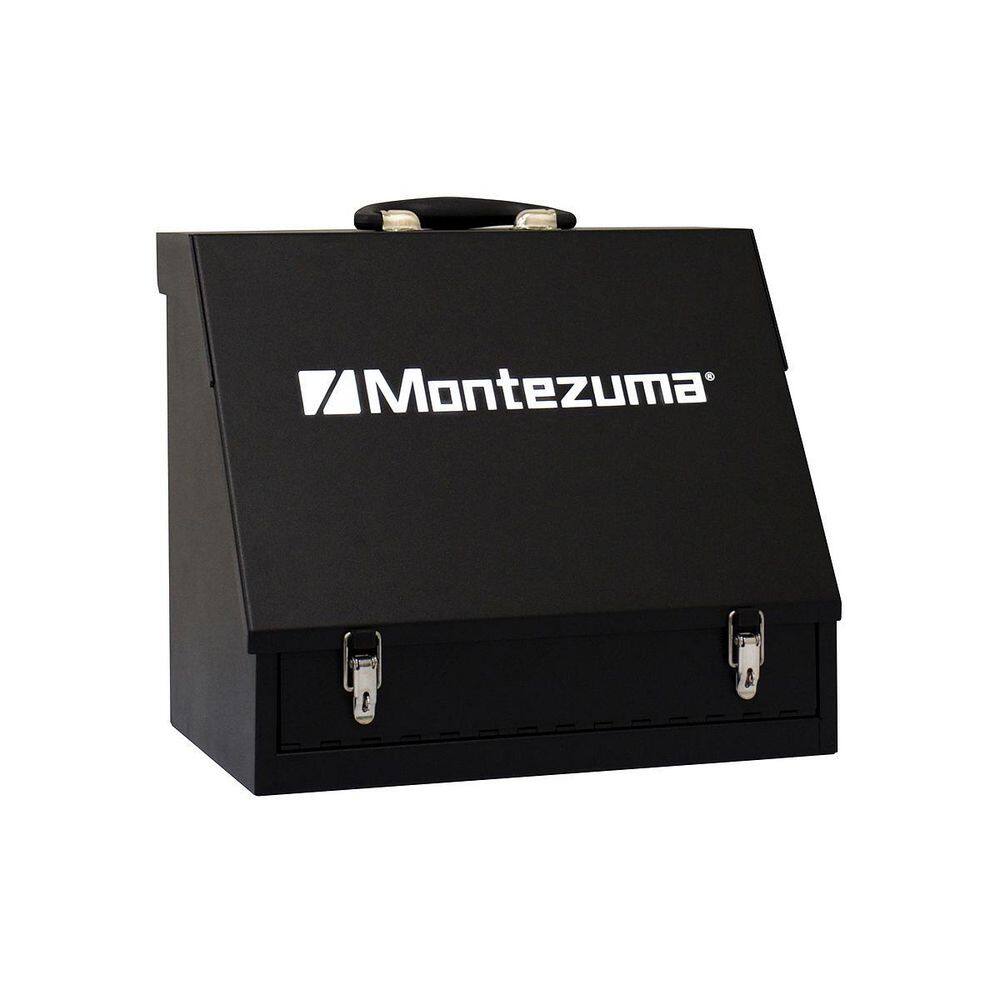 Montezuma 15 in. W x 11 in. D Portable Handheld Steel Shop Triangle Tool Box for Sockets Wrenches and Screwdrivers SB150B