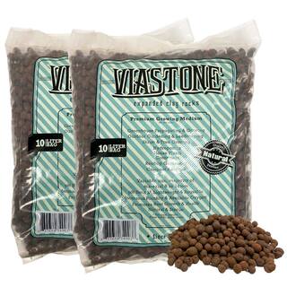 Viagrow 20 liters  0.70 cu. ft.  4 Gal.  Hydroponic Gardening Medium Grow Rock Expanded Clay Pebbles (2-bags of 10-liters) VS10-2